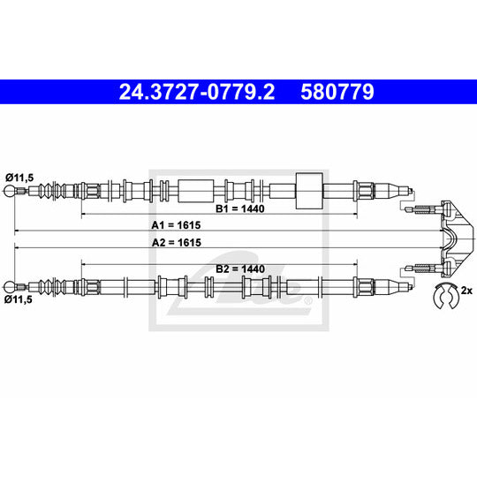 24.3727-0779.2 Cable, parking brake