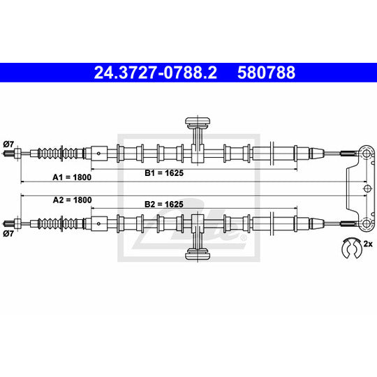 24.3727-0788.2 Cable, parking brake