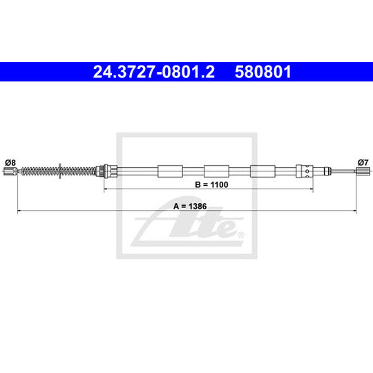 24.3727-0801.2 Cable, parking brake