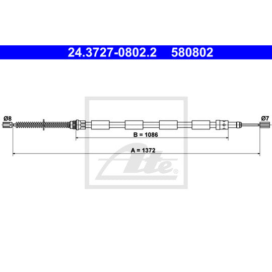 24.3727-0802.2 Cable, parking brake
