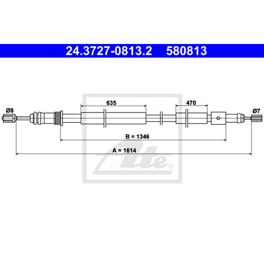 24.3727-0813.2 Cable, parking brake