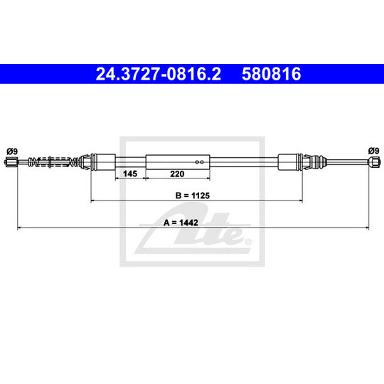 24.3727-0816.2 Cable, parking brake