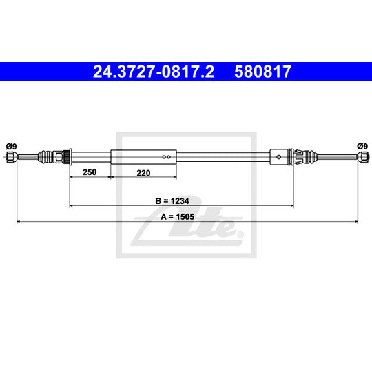 24.3727-0817.2 Cable, parking brake