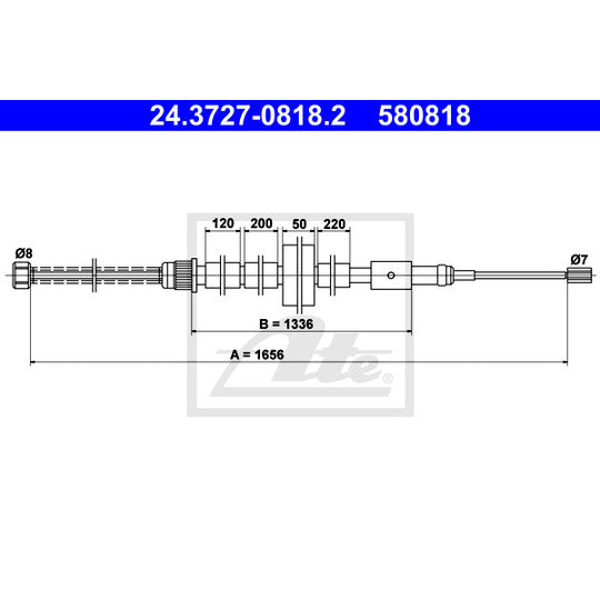 24.3727-0818.2 Cable, parking brake