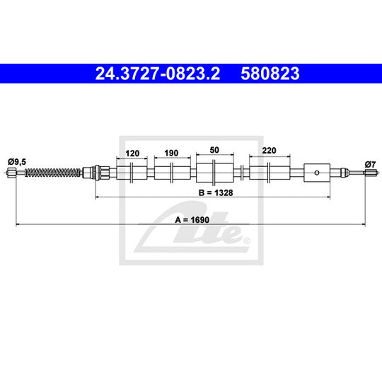 24.3727-0823.2 Cable, parking brake