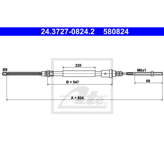 24.3727-0824.2 Cable, parking brake