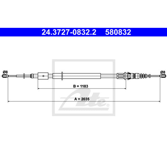 24.3727-0832.2 Cable, parking brake