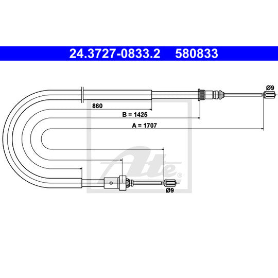 24.3727-0833.2 Cable, parking brake