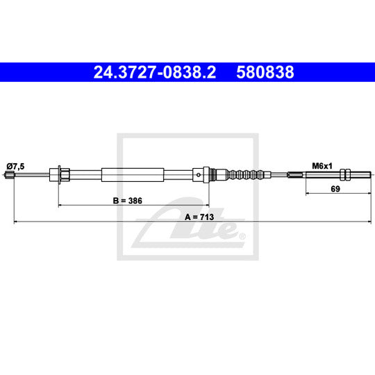 24.3727-0838.2 Cable, parking brake