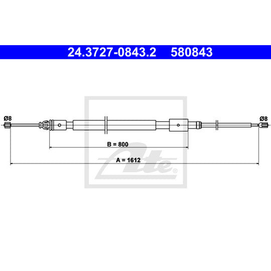 24.3727-0843.2 Cable, parking brake