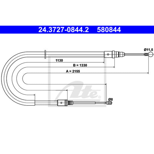 24.3727-0844.2 Cable, parking brake
