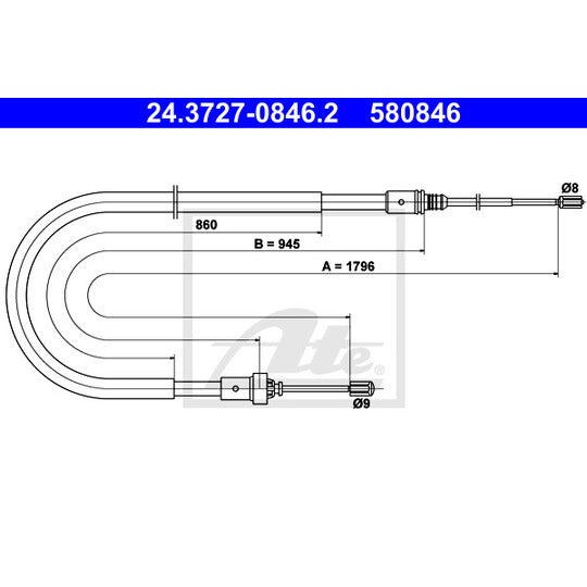 24.3727-0846.2 Cable, parking brake