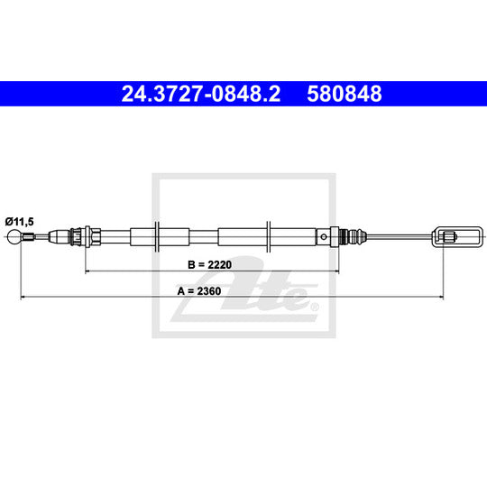 24.3727-0848.2 Cable, parking brake