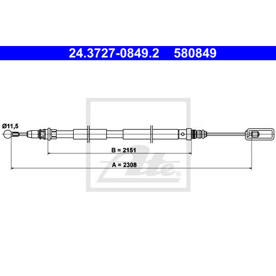 24.3727-0849.2 Cable, parking brake