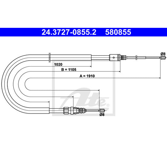 24.3727-0855.2 Cable, parking brake