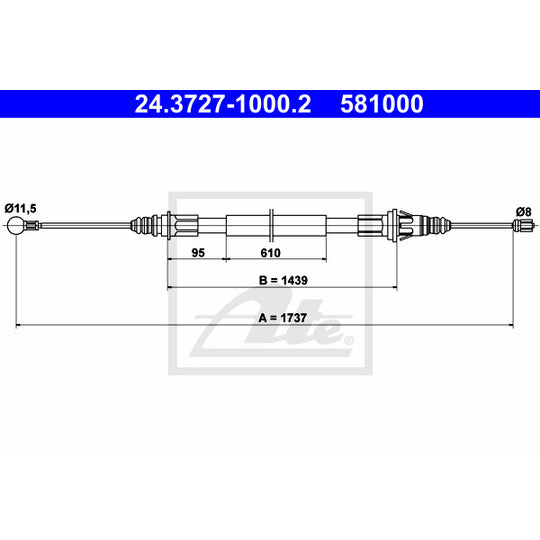 24.3727-1000.2 Cable, parking brake