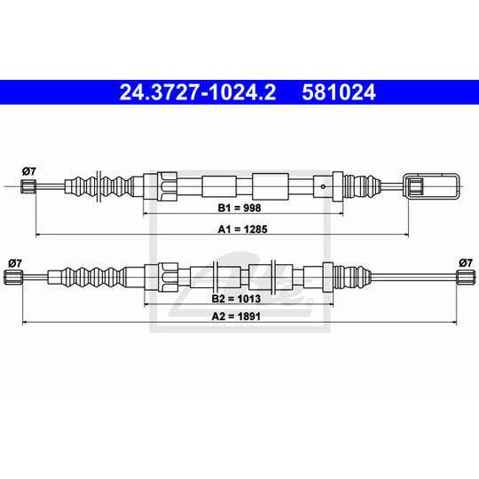 24.3727-1024.2 Cable, parking brake