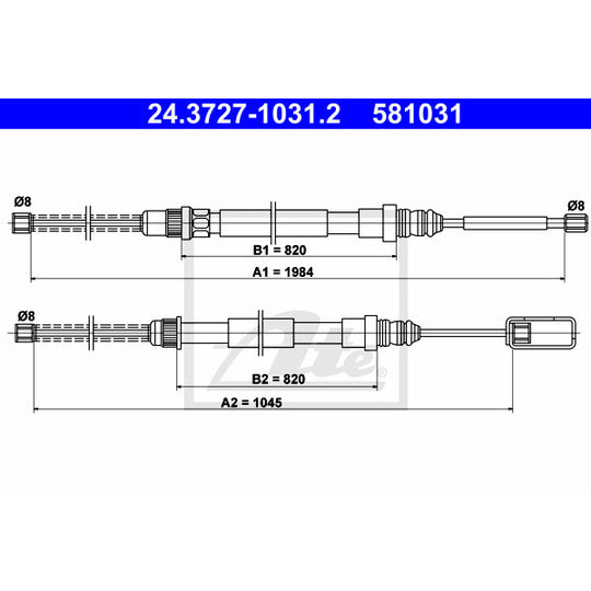 24.3727-1031.2 Cable, parking brake