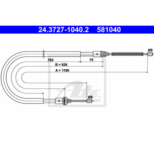 24.3727-1040.2 Cable, parking brake
