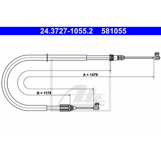 24.3727-1055.2 Cable, parking brake