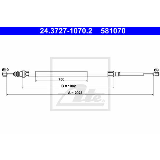 24.3727-1070.2 Cable, parking brake
