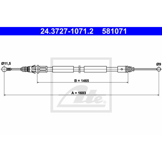 24.3727-1071.2 Cable, parking brake