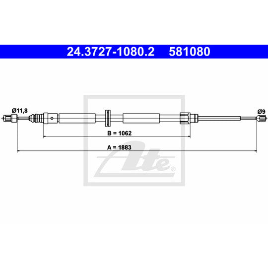 24.3727-1080.2 Cable, parking brake