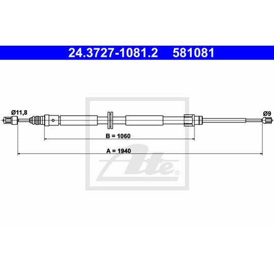 24.3727-1081.2 Cable, parking brake
