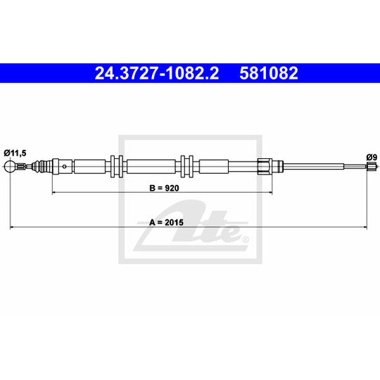 24.3727-1082.2 Cable, parking brake