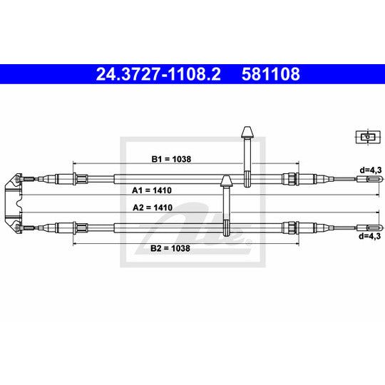 24.3727-1108.2 Cable, parking brake