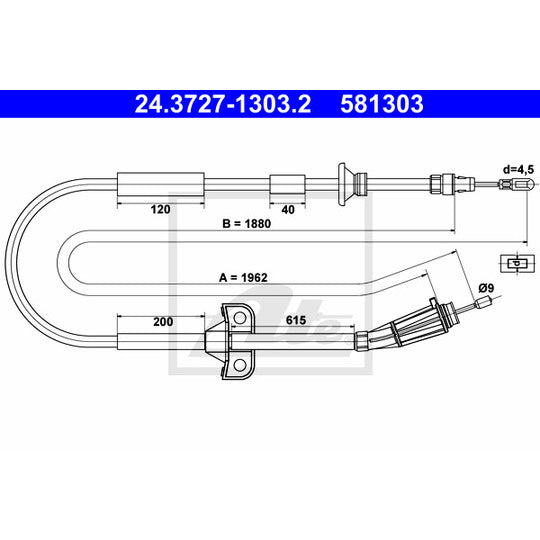 24.3727-1303.2 Cable, parking brake