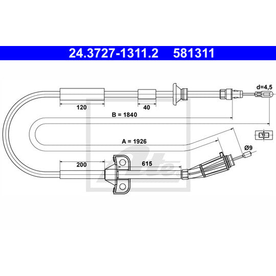 24.3727-1311.2 Cable, parking brake