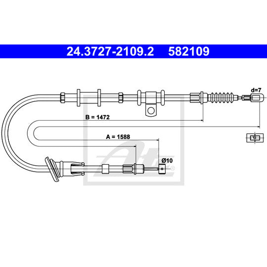 24.3727-2109.2 Cable, parking brake