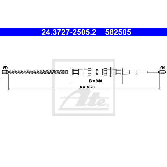 24.3727-2505.2 Cable, parking brake