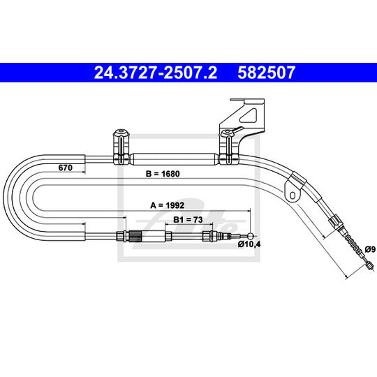 24.3727-2507.2 Cable, parking brake