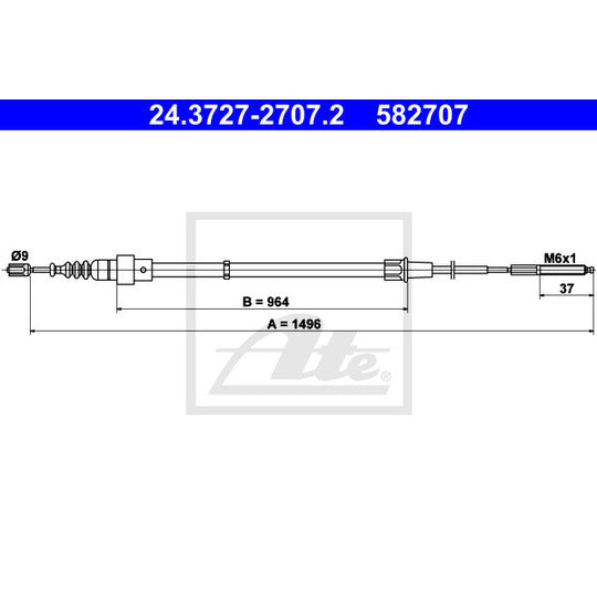 24.3727-2707.2 Cable, parking brake