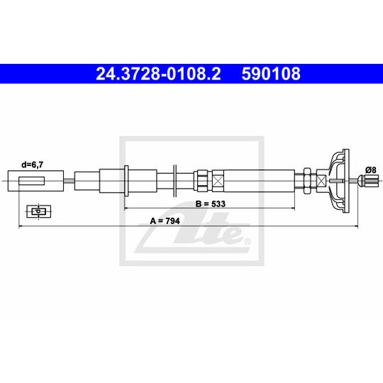 24.3728-0108.2 Clutch Cable