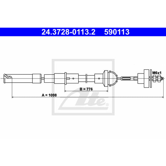 24.3728-0113.2 Clutch Cable