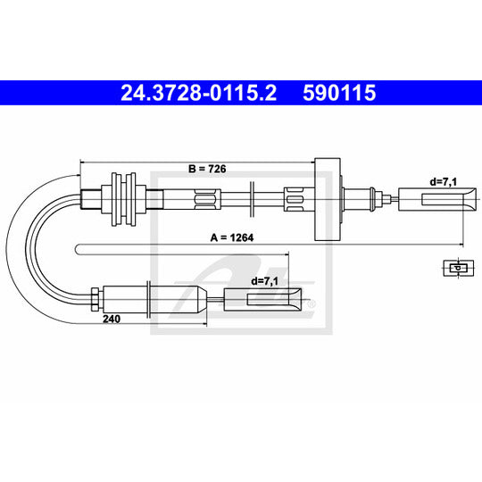 24.3728-0115.2 Clutch Cable