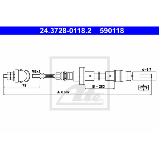 24.3728-0118.2 Clutch Cable