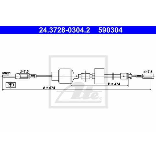 24.3728-0304.2 Clutch Cable