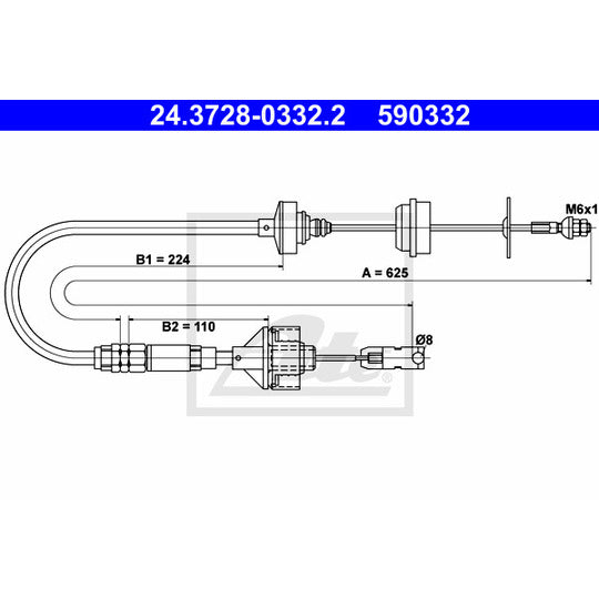 24.3728-0332.2 Clutch Cable