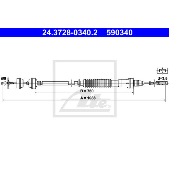 24.3728-0340.2 Clutch Cable