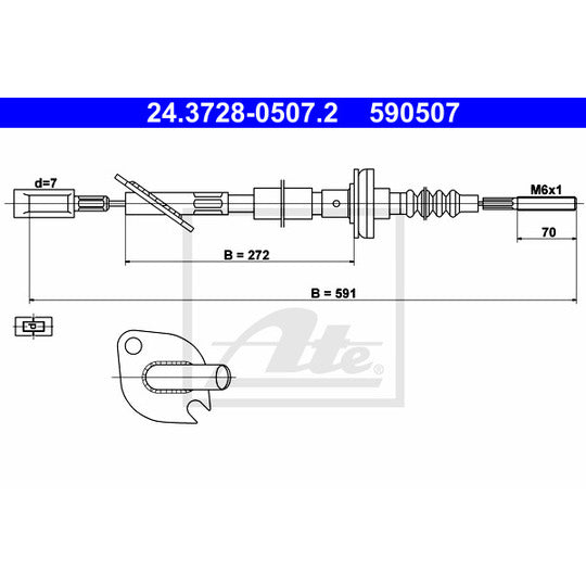 24.3728-0507.2 Clutch Cable
