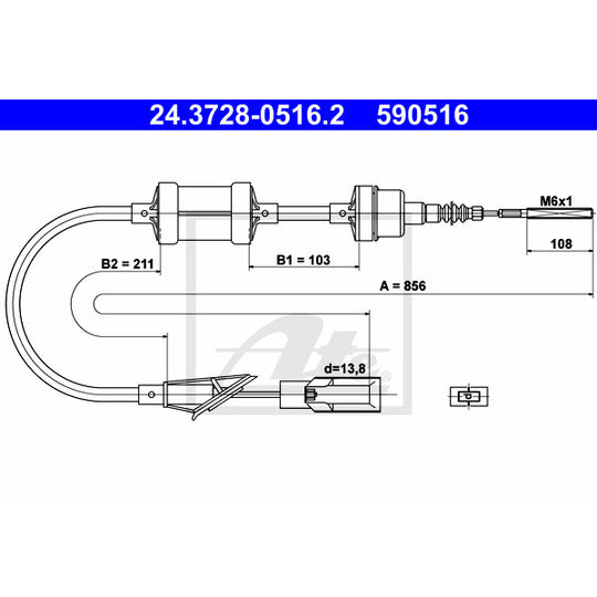 24.3728-0516.2 Clutch Cable