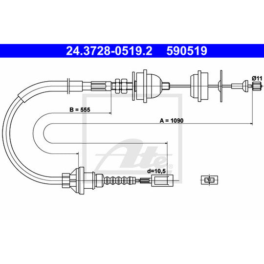 24.3728-0519.2 Clutch Cable