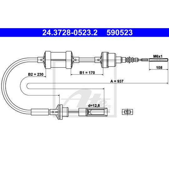 24.3728-0523.2 Clutch Cable