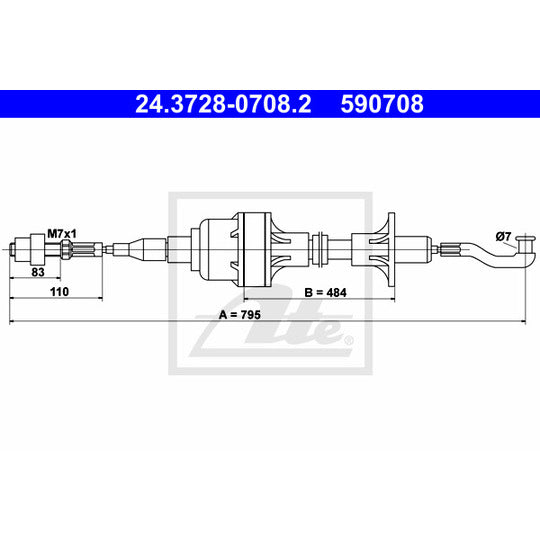 24.3728-0708.2 Clutch Cable