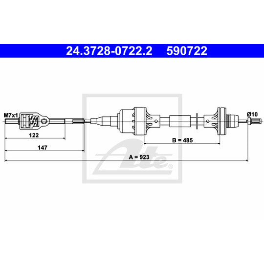 24.3728-0722.2 Clutch Cable