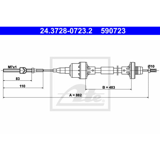 24.3728-0723.2 Clutch Cable